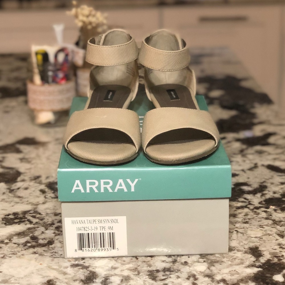 Array textured ankle strap sandal